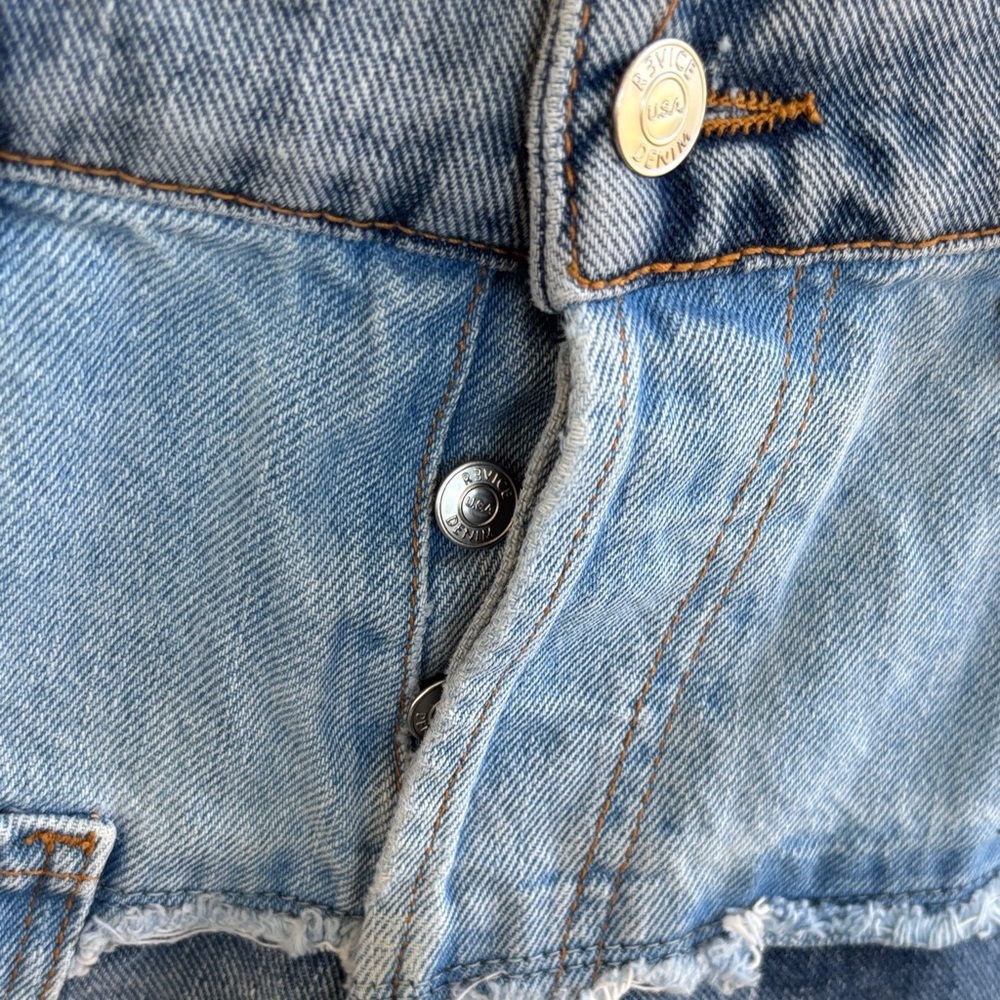 Revice Patchwork High-Rise Denim Cutoff Jean Shorts sz 30 - Picture 3 of 10